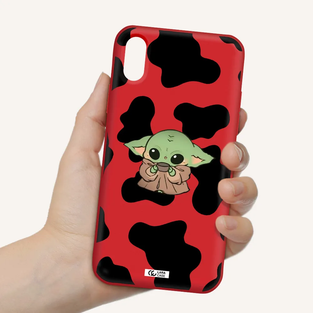 a pattern of different colored shoes Apple iPhone XS Silicone Imperial Red Case