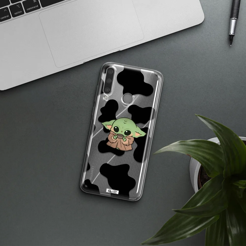 a pattern of different colored shoes Huawei Y6P Clear TPU Case