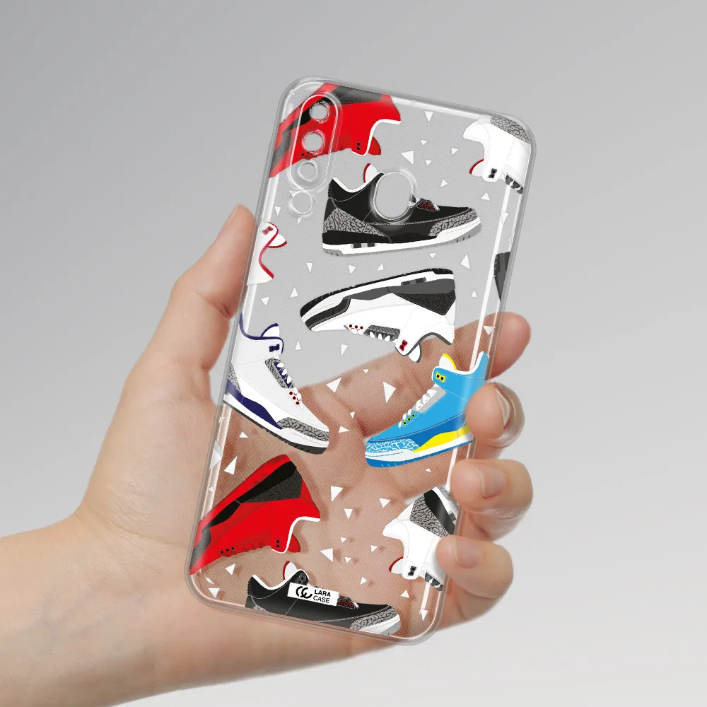 a pattern of different colored shoes Samsung M30 Clear TPU Case