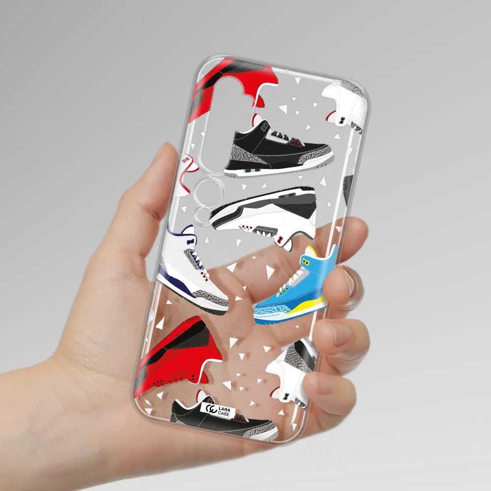 a pattern of different colored shoes Xiaomi Mi Note 10 Clear TPU Case