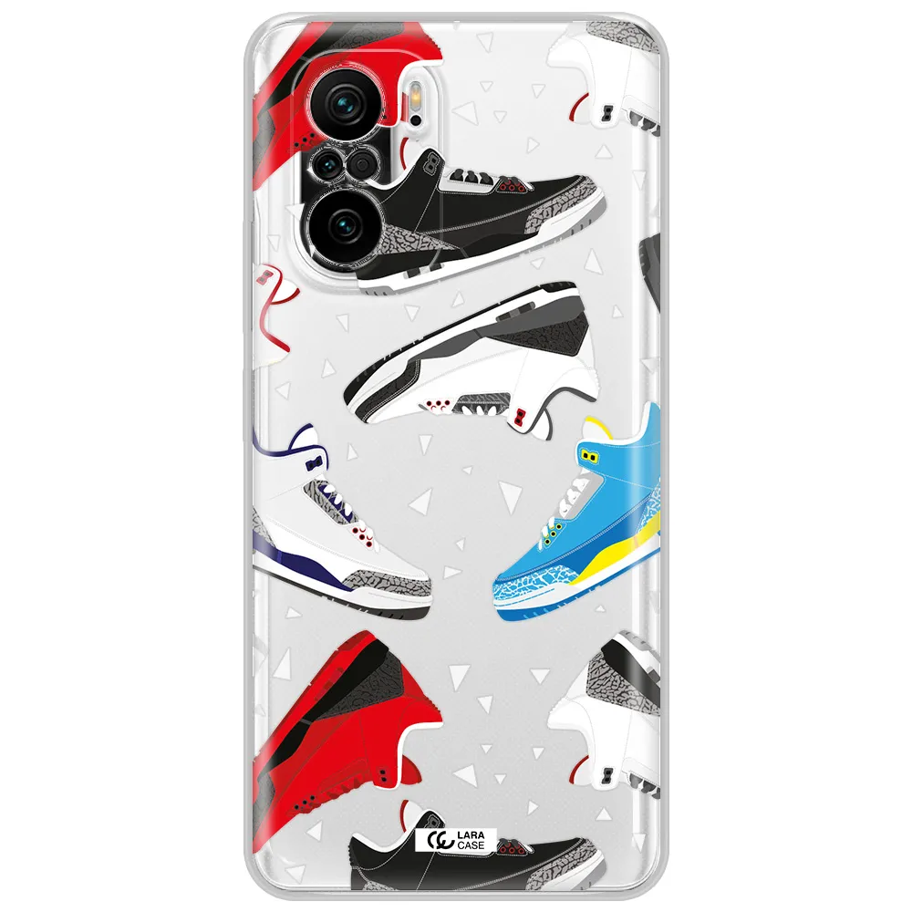 A Pattern Of Different Colored Shoes Xiaomi Poco F3 Clear Tpu Case