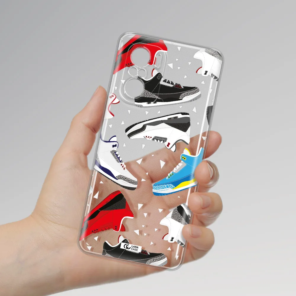 A Pattern Of Different Colored Shoes Xiaomi Poco F3 Clear Tpu Case