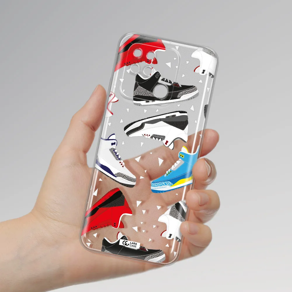 a pattern of different colored shoes Xiaomi Redmi 10C Clear TPU Case