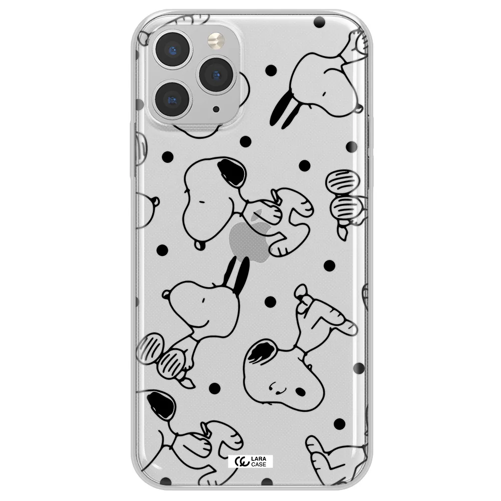 a pattern of cartoon characters Apple iPhone 11 pro Clear TPU Case