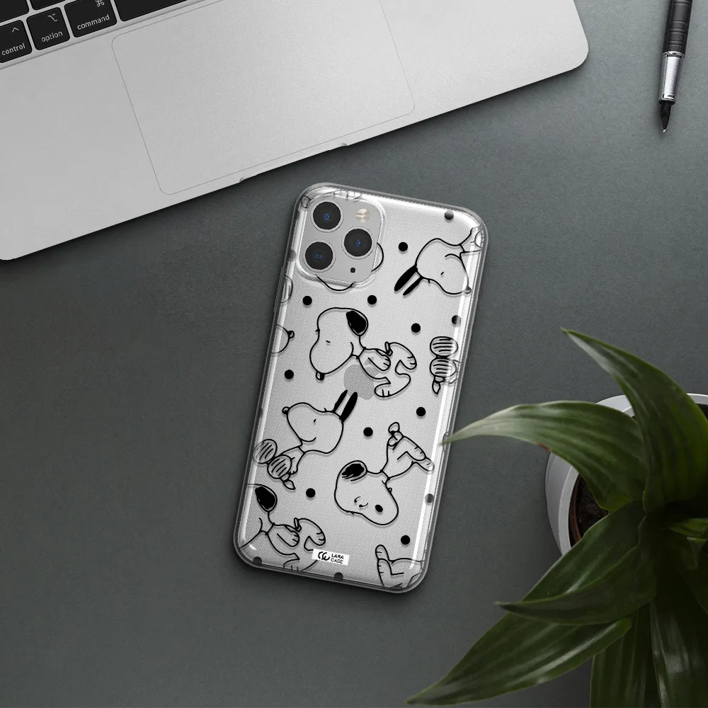 a pattern of cartoon characters Apple iPhone 11 pro Clear TPU Case