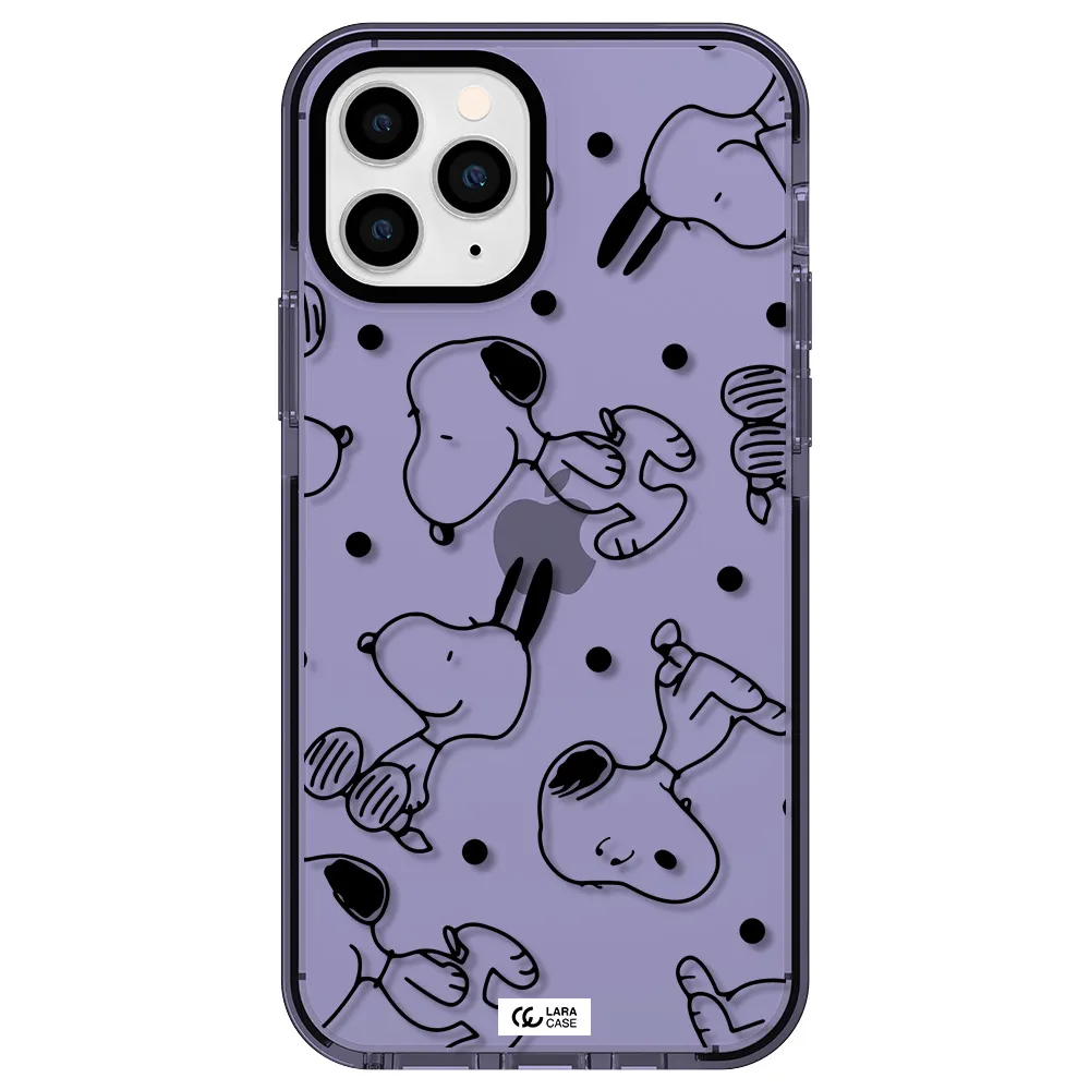 a pattern of cartoon characters Apple iPhone 11 pro impact Lilac Case