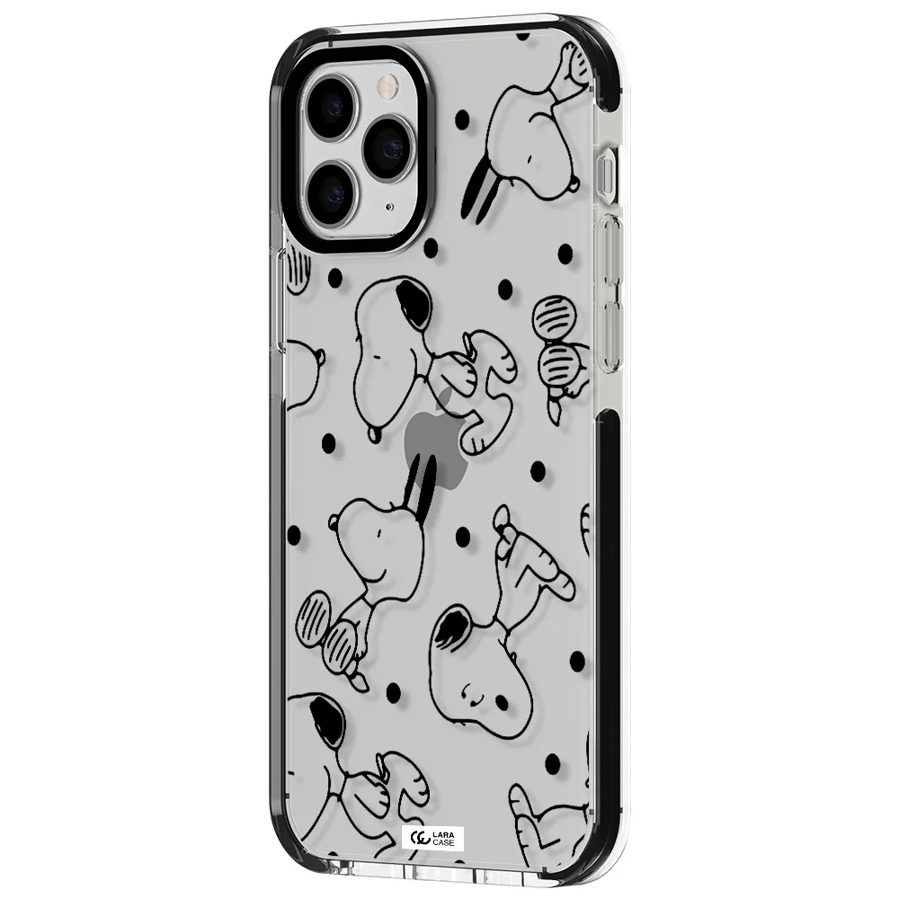 a pattern of cartoon characters Apple iPhone 11 pro max impact black border Case