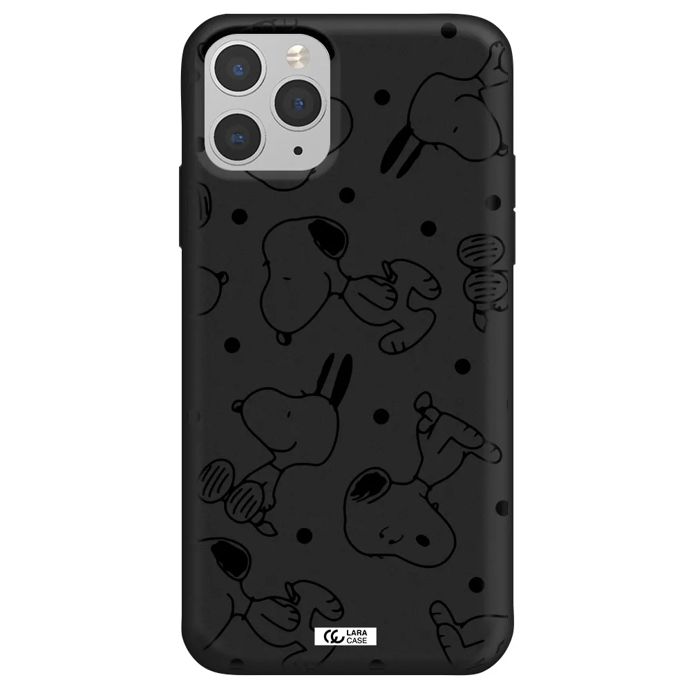 a pattern of cartoon characters Apple iPhone 11 pro Silicone black Case