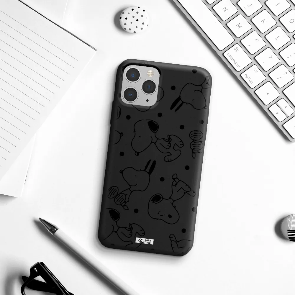 a pattern of cartoon characters Apple iPhone 11 pro Silicone black Case