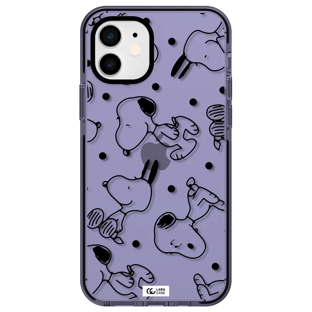 a pattern of cartoon characters Apple iPhone 12 impact Lilac Case