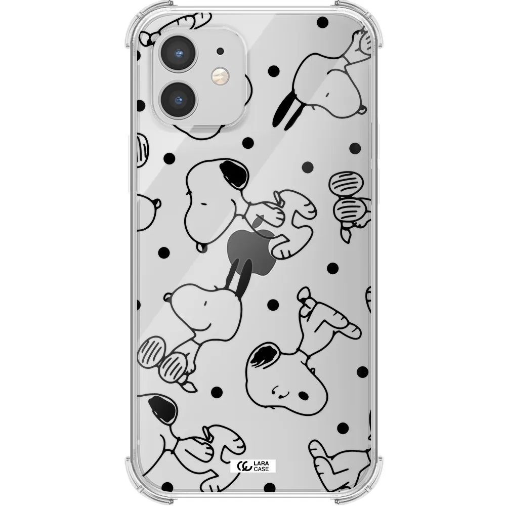 a pattern of cartoon characters Apple iPhone 12 mini Clear PC Case