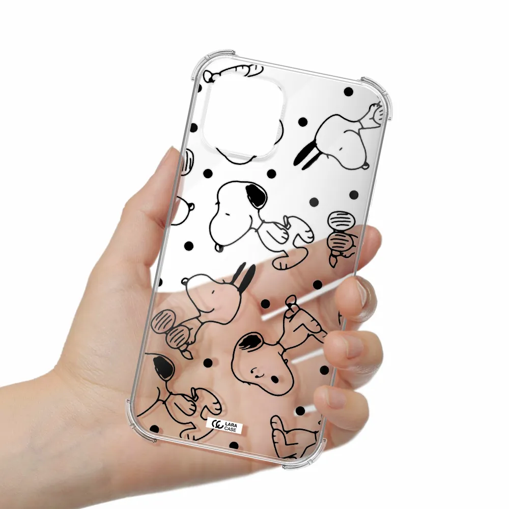 a pattern of cartoon characters Apple iPhone 12 mini Clear PC Case