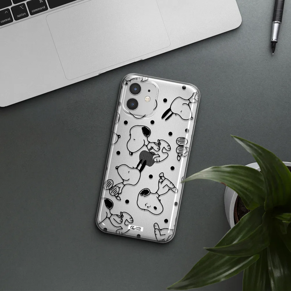 a pattern of cartoon characters Apple iPhone 12 mini Clear TPU Case