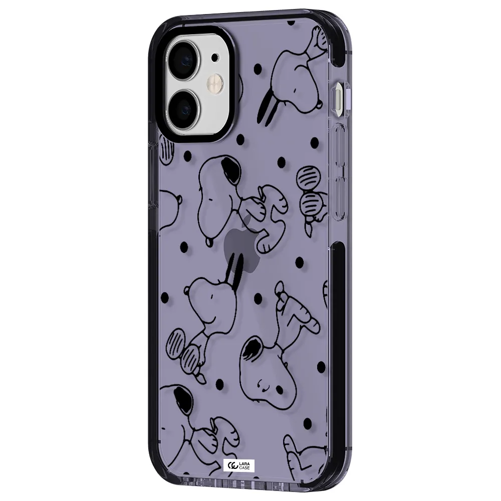 a pattern of cartoon characters Apple iPhone 12 mini impact Lilac Case