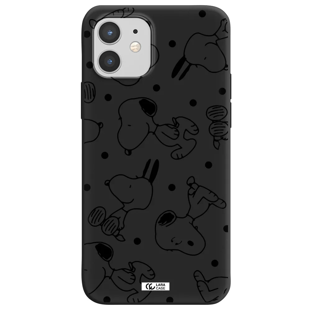a pattern of cartoon characters Apple iPhone 12 mini Silicone black Case