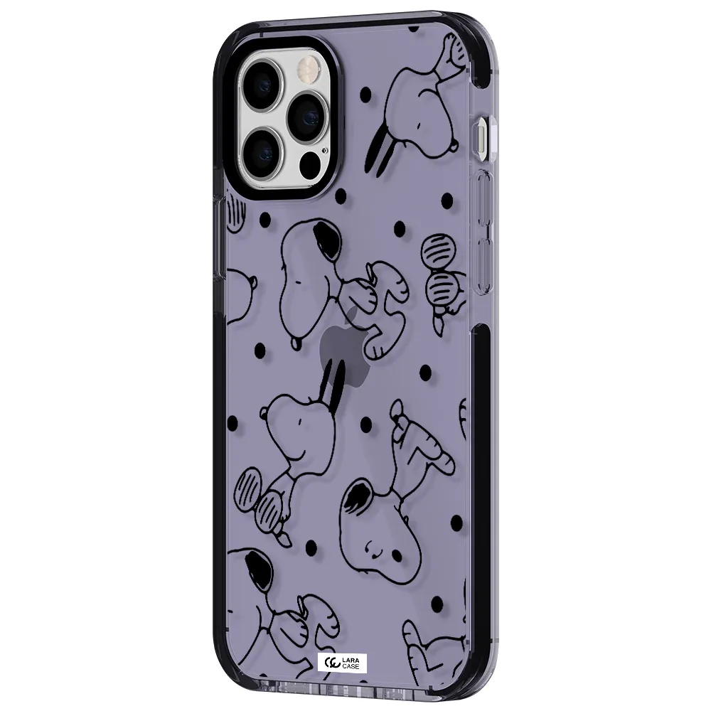 a pattern of cartoon characters Apple iPhone 12 pro impact Lilac Case