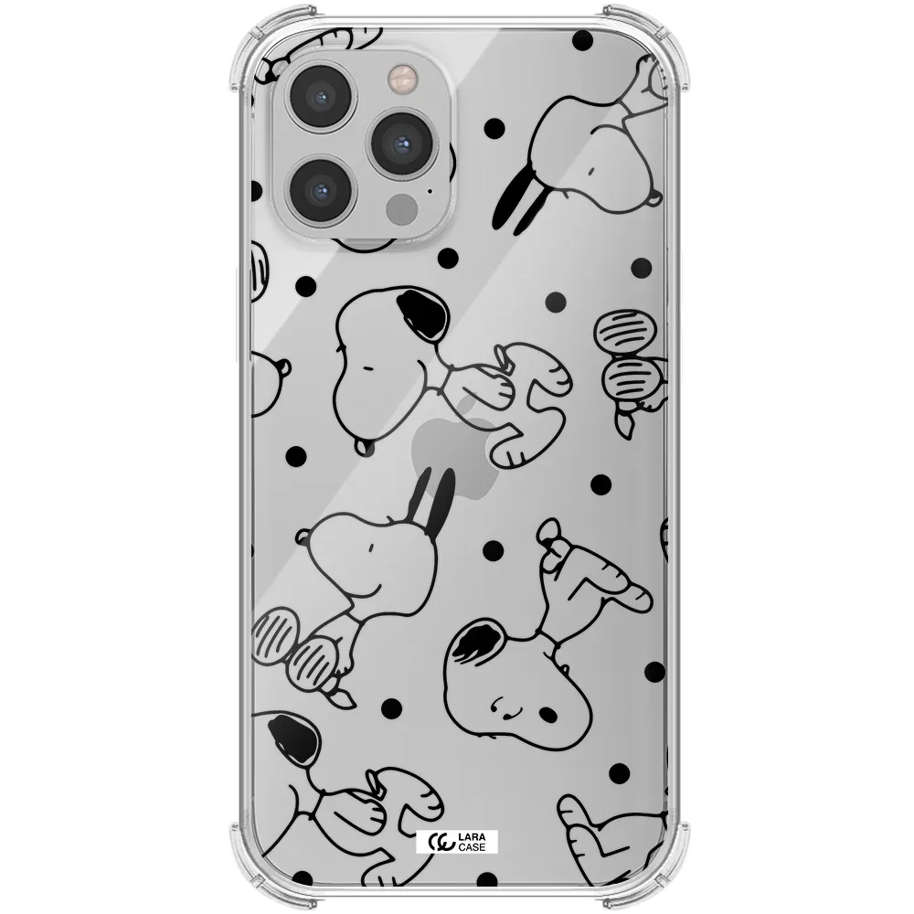 a pattern of cartoon characters Apple iPhone 12 pro max Clear PC Case