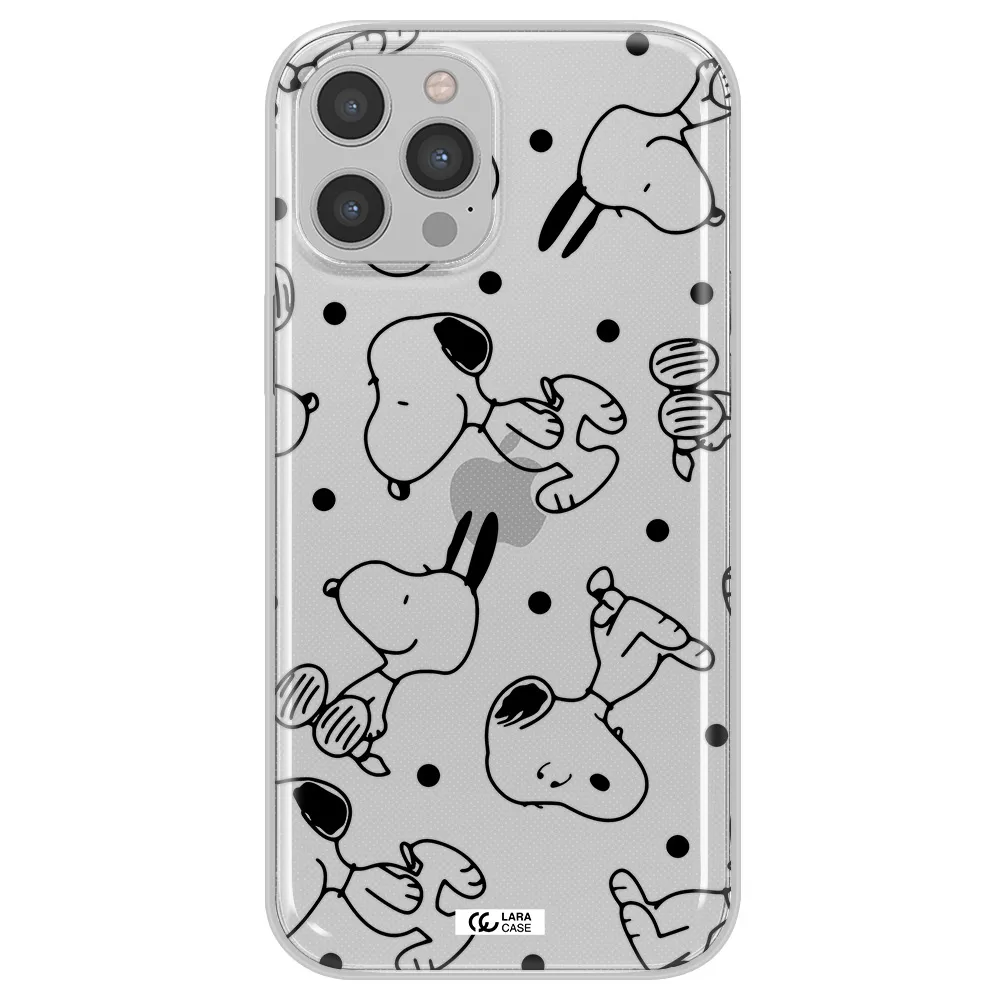 a pattern of cartoon characters Apple iPhone 12 pro max Clear TPU Case