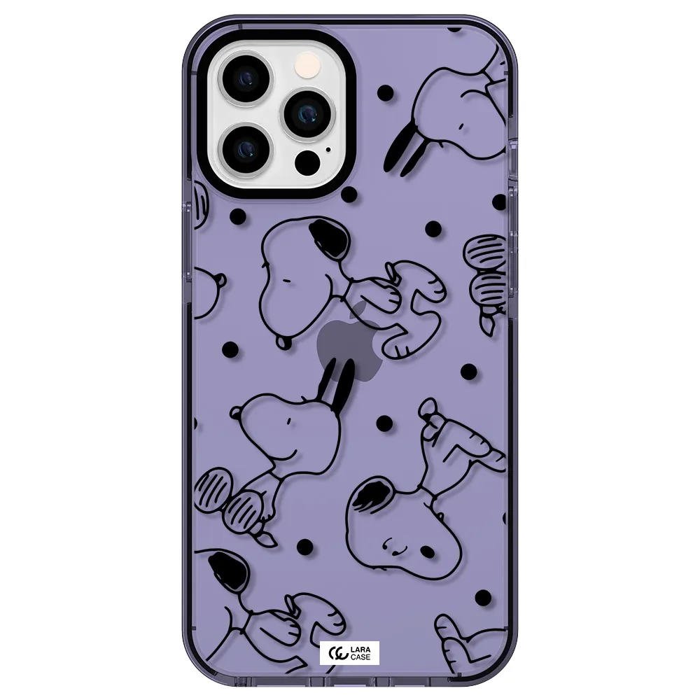 a pattern of cartoon characters Apple iPhone 12 pro max impact Lilac Case