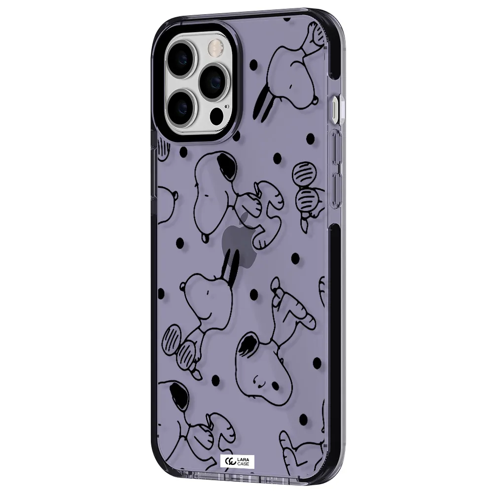 a pattern of cartoon characters Apple iPhone 12 pro max impact Lilac Case