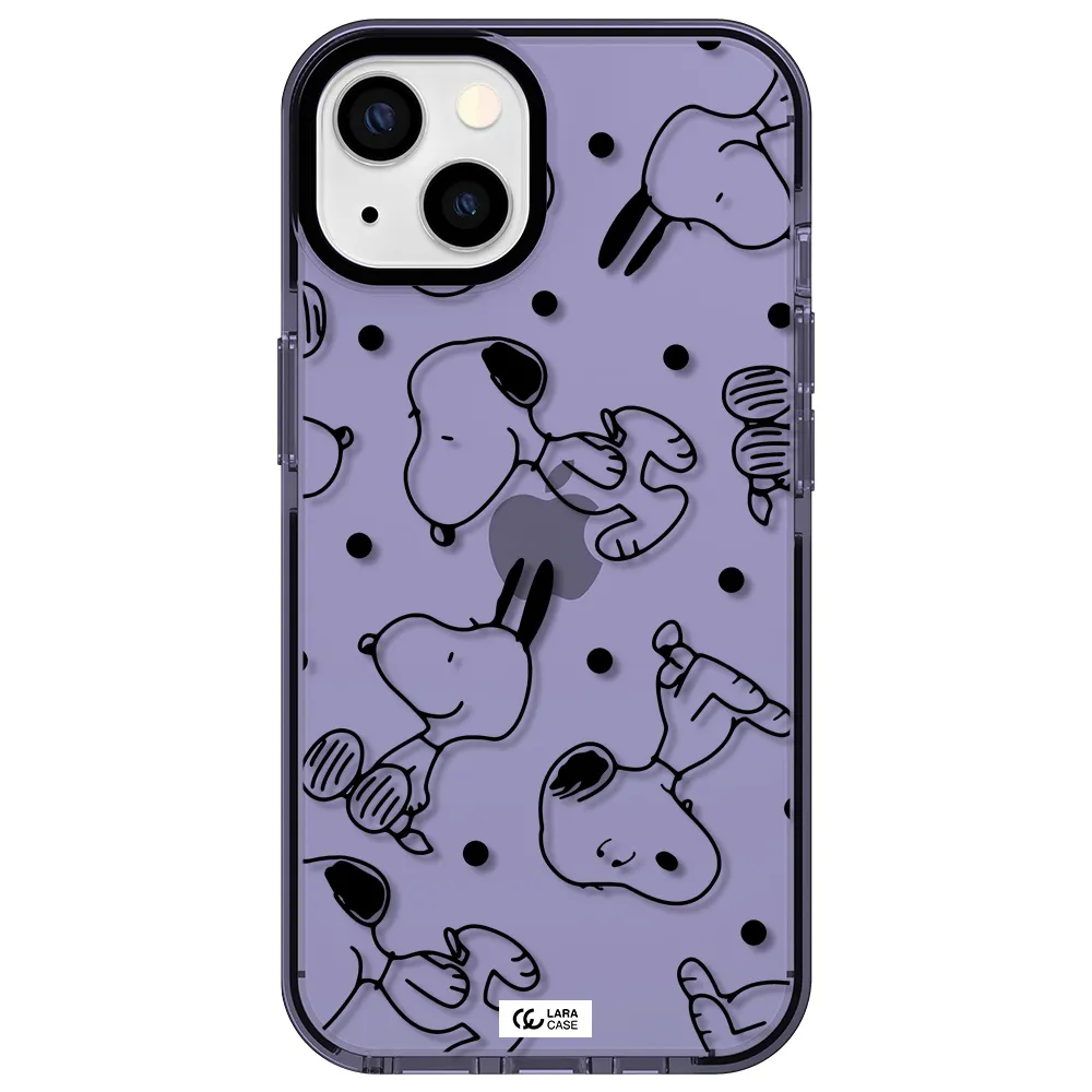 a pattern of cartoon characters Apple iPhone 13 impact Lilac Case