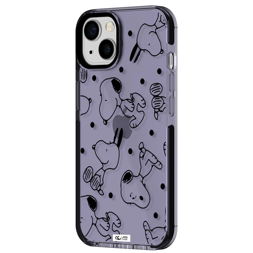 a pattern of cartoon characters Apple iPhone 13 impact Lilac Case