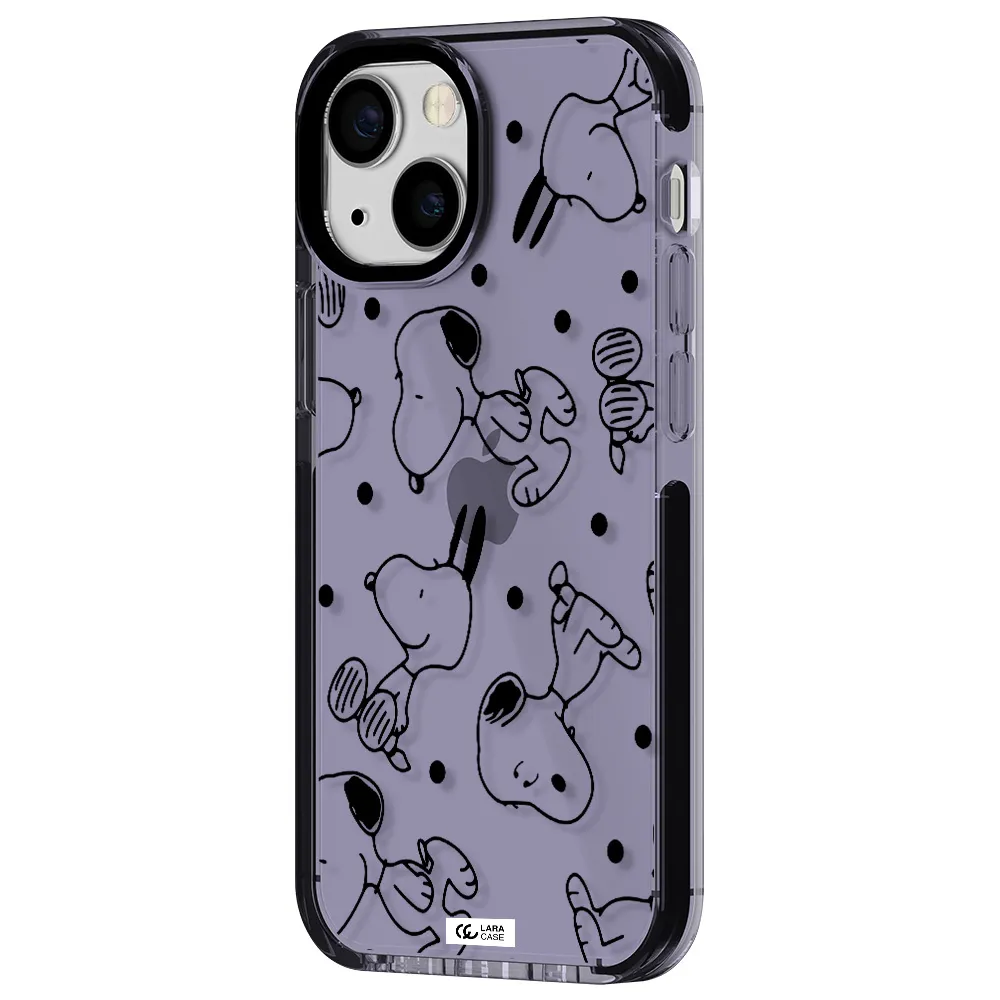 a pattern of cartoon characters Apple iPhone 13 mini impact Lilac Case