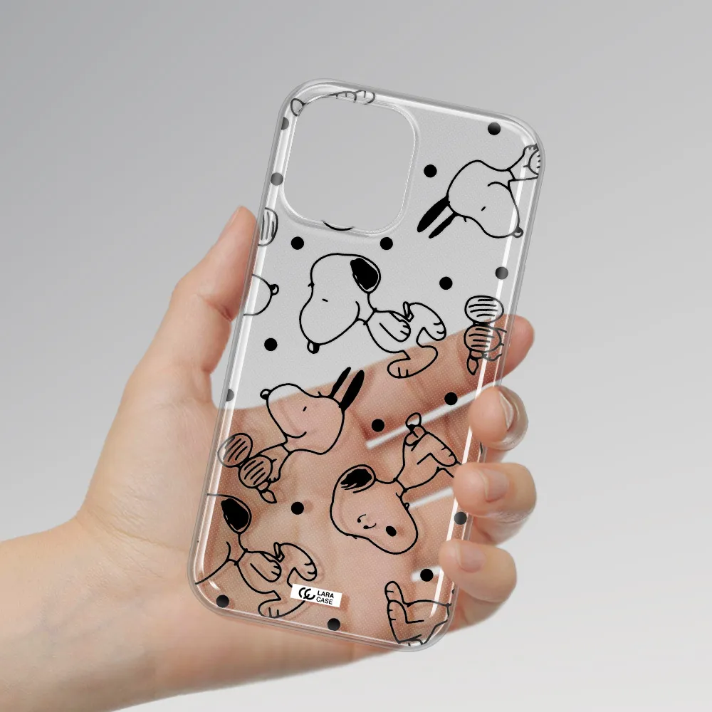 a pattern of cartoon characters Apple iPhone 13 Pro Clear TPU Case