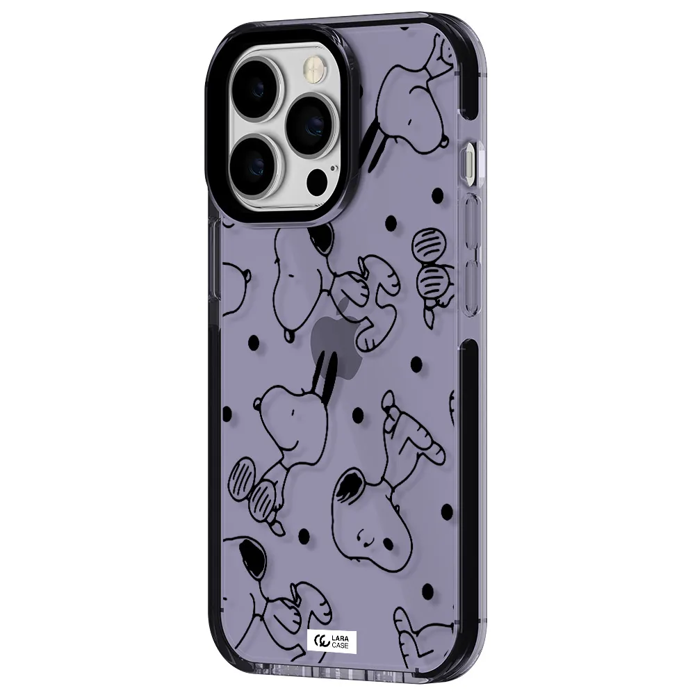 a pattern of cartoon characters Apple iPhone 13 Pro impact Lilac Case