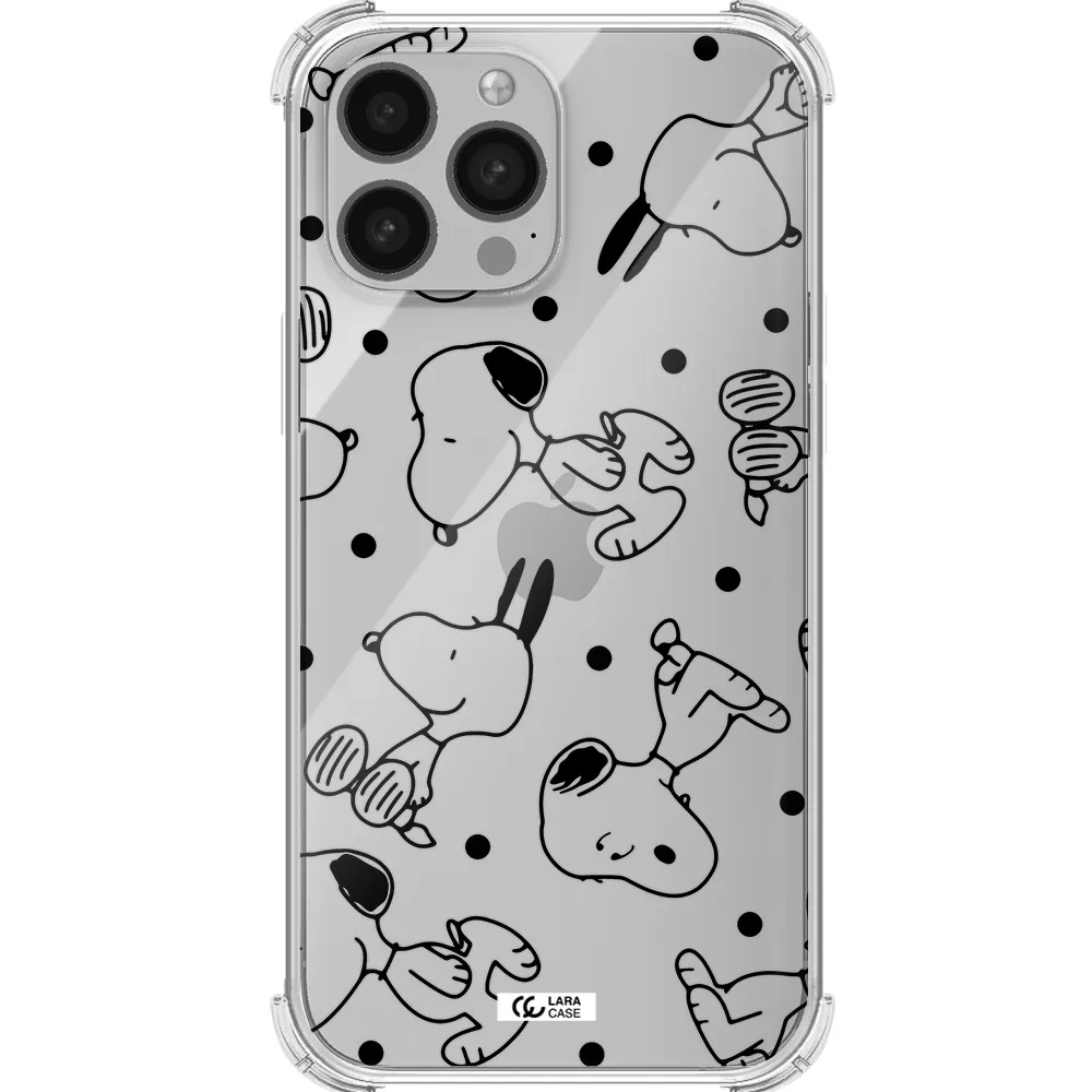 a pattern of cartoon characters Apple iPhone 13 Pro Max Clear PC Case