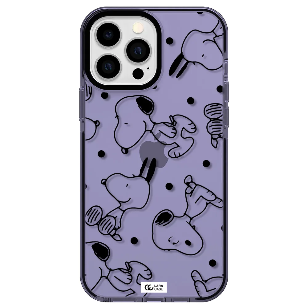 a pattern of cartoon characters Apple iPhone 13 Pro Max impact Lilac Case