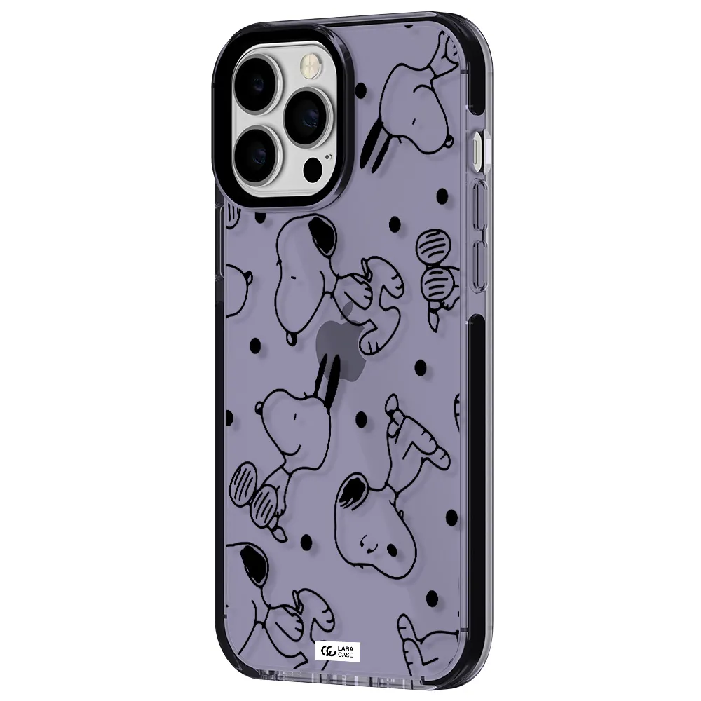 a pattern of cartoon characters Apple iPhone 13 Pro Max impact Lilac Case
