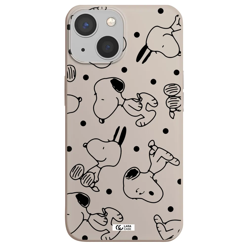 a pattern of cartoon characters Apple iPhone 13 Silicone Stone Case