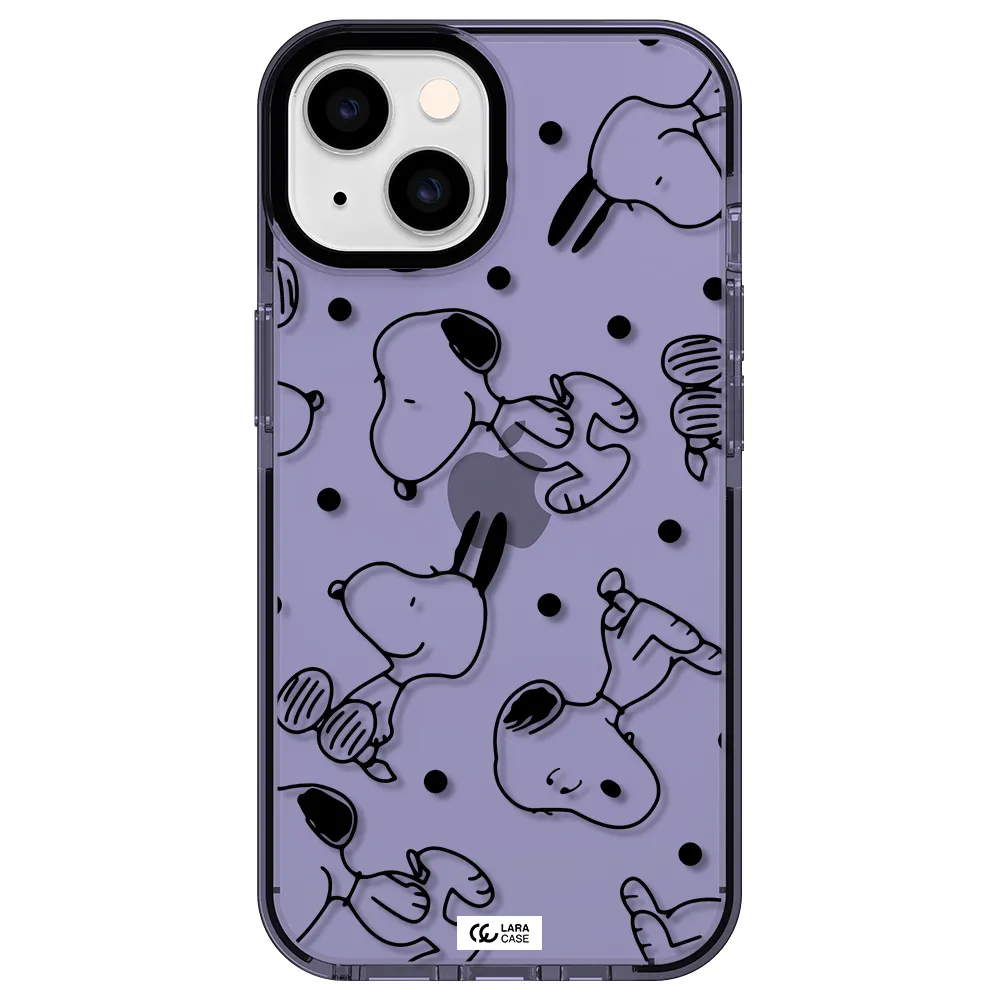 a pattern of cartoon characters Apple iPhone 14 impact Lilac Case