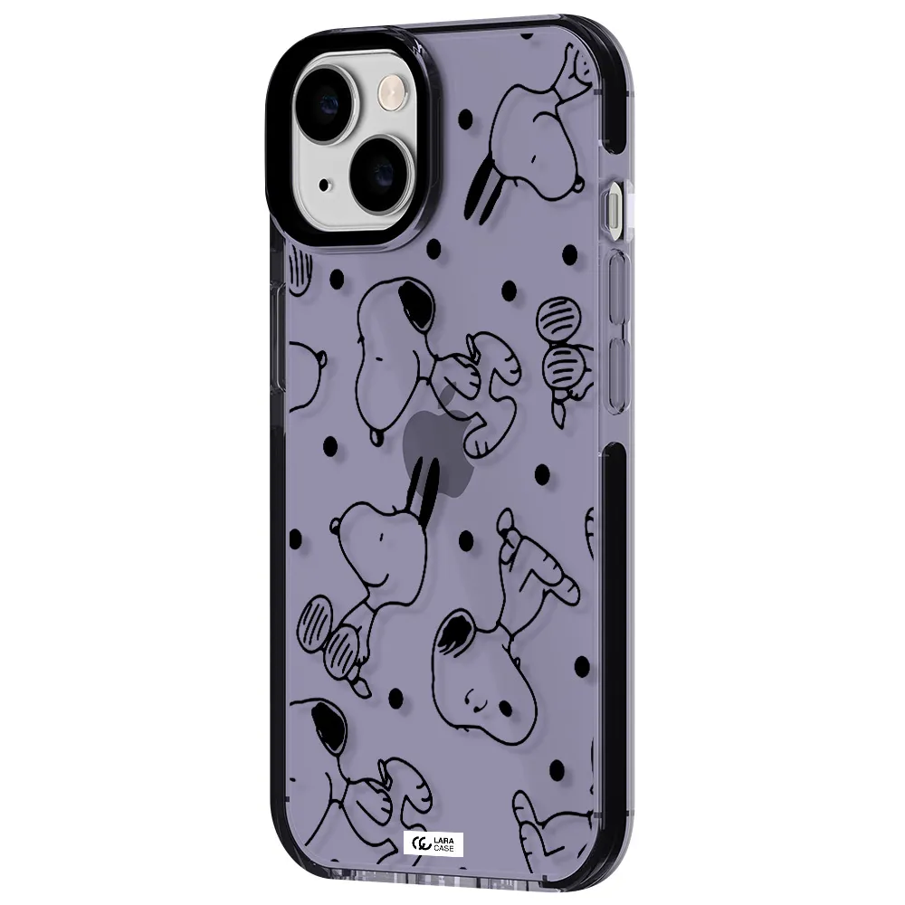 a pattern of cartoon characters Apple iPhone 14 impact Lilac Case