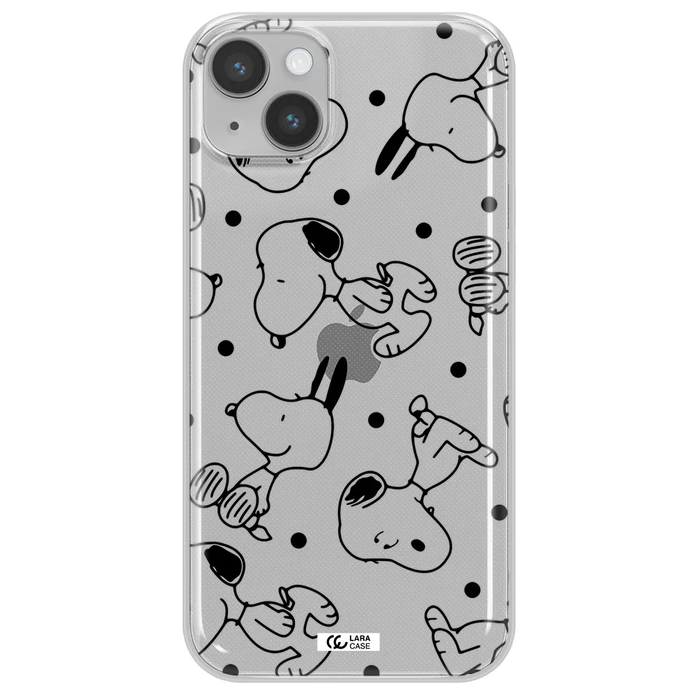 a pattern of cartoon characters Apple iPhone 14 plus Clear TPU Case