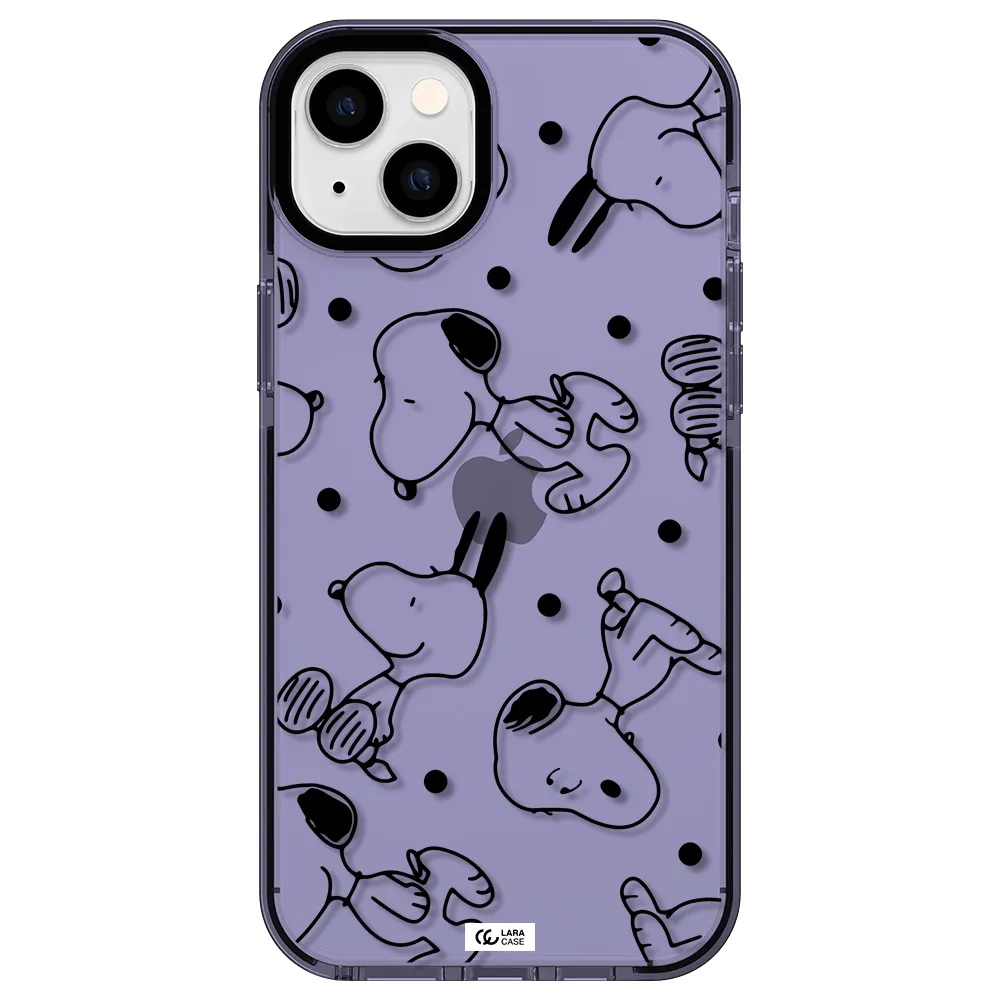 a pattern of cartoon characters Apple iPhone 14 plus impact Lilac Case