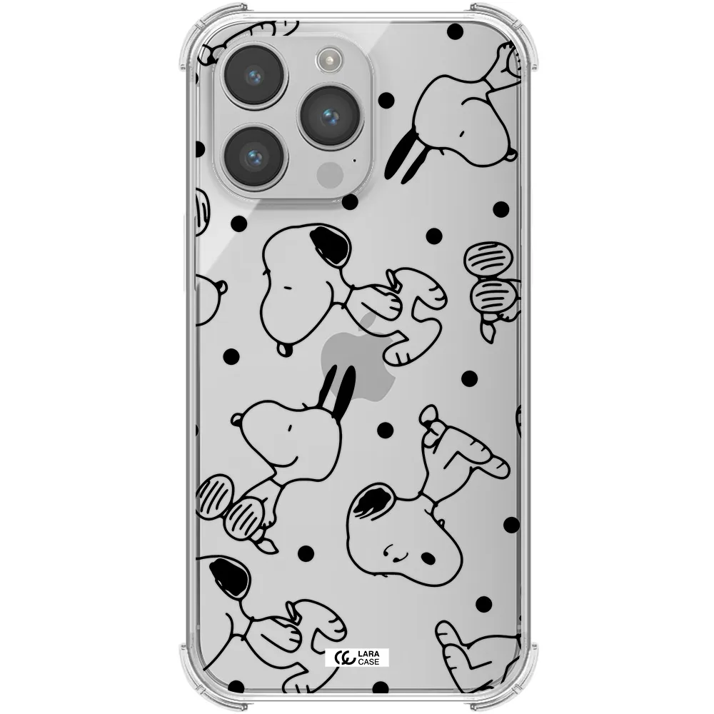 a pattern of cartoon characters Apple iPhone 14 pro max Clear PC Case