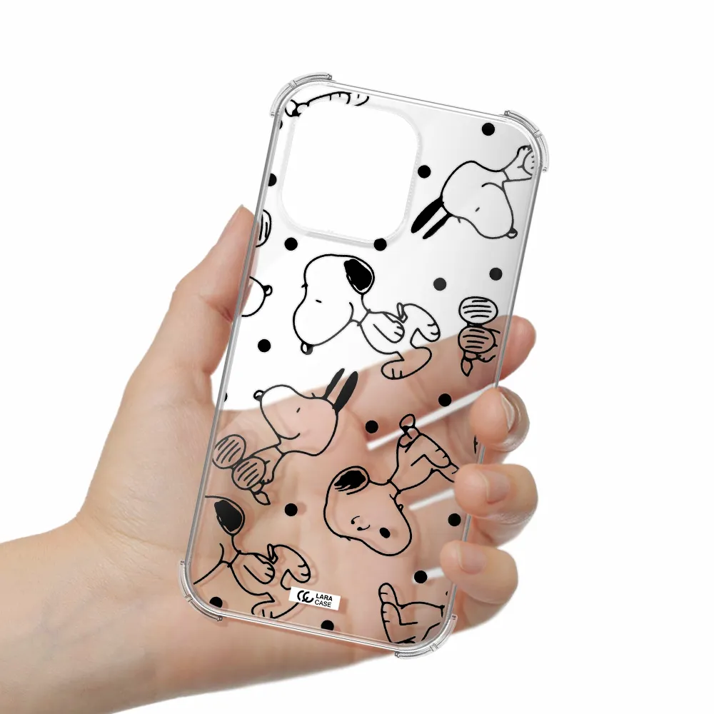 a pattern of cartoon characters Apple iPhone 14 pro max Clear PC Case