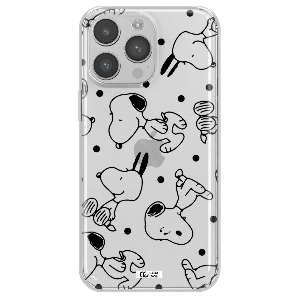 a pattern of cartoon characters Apple iPhone 14 pro max Clear TPU Case