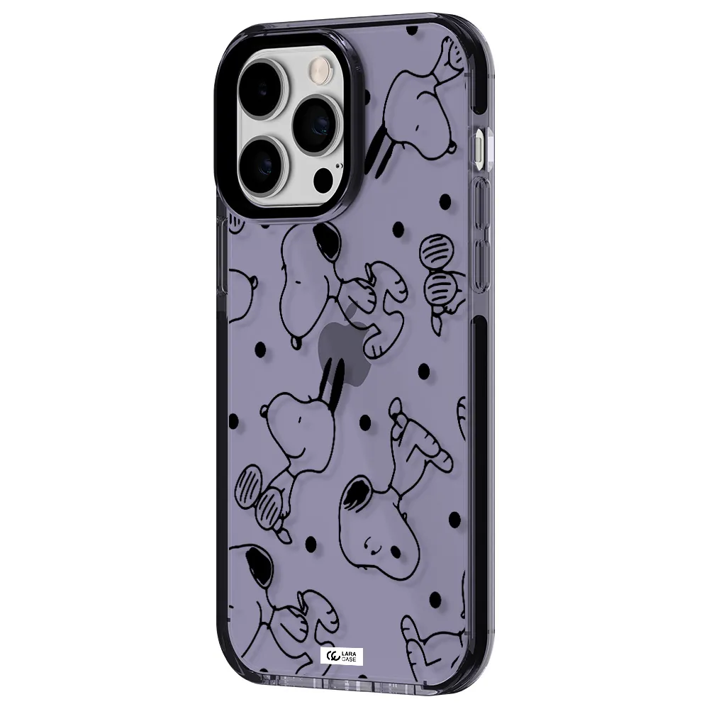 a pattern of cartoon characters Apple iPhone 15 Pro Max impact Lilac Case