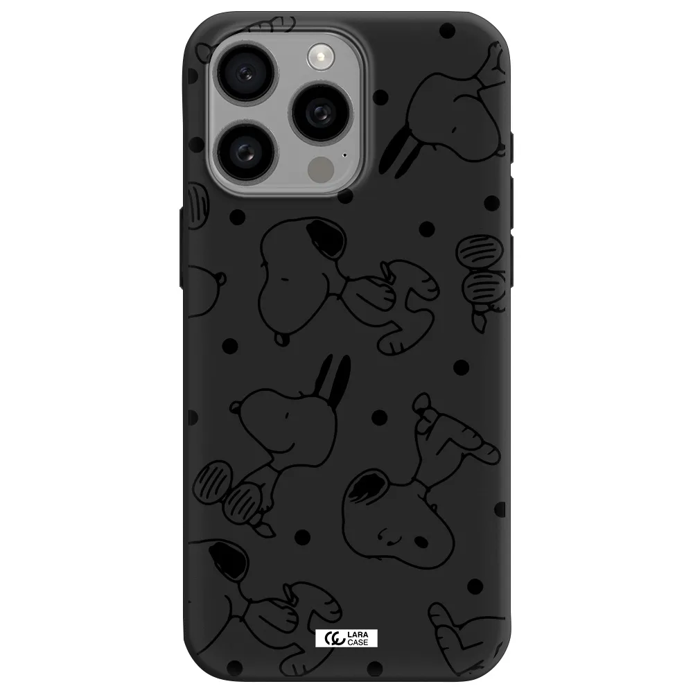 a pattern of cartoon characters Apple Iphone 15 Pro max Silicone black Case