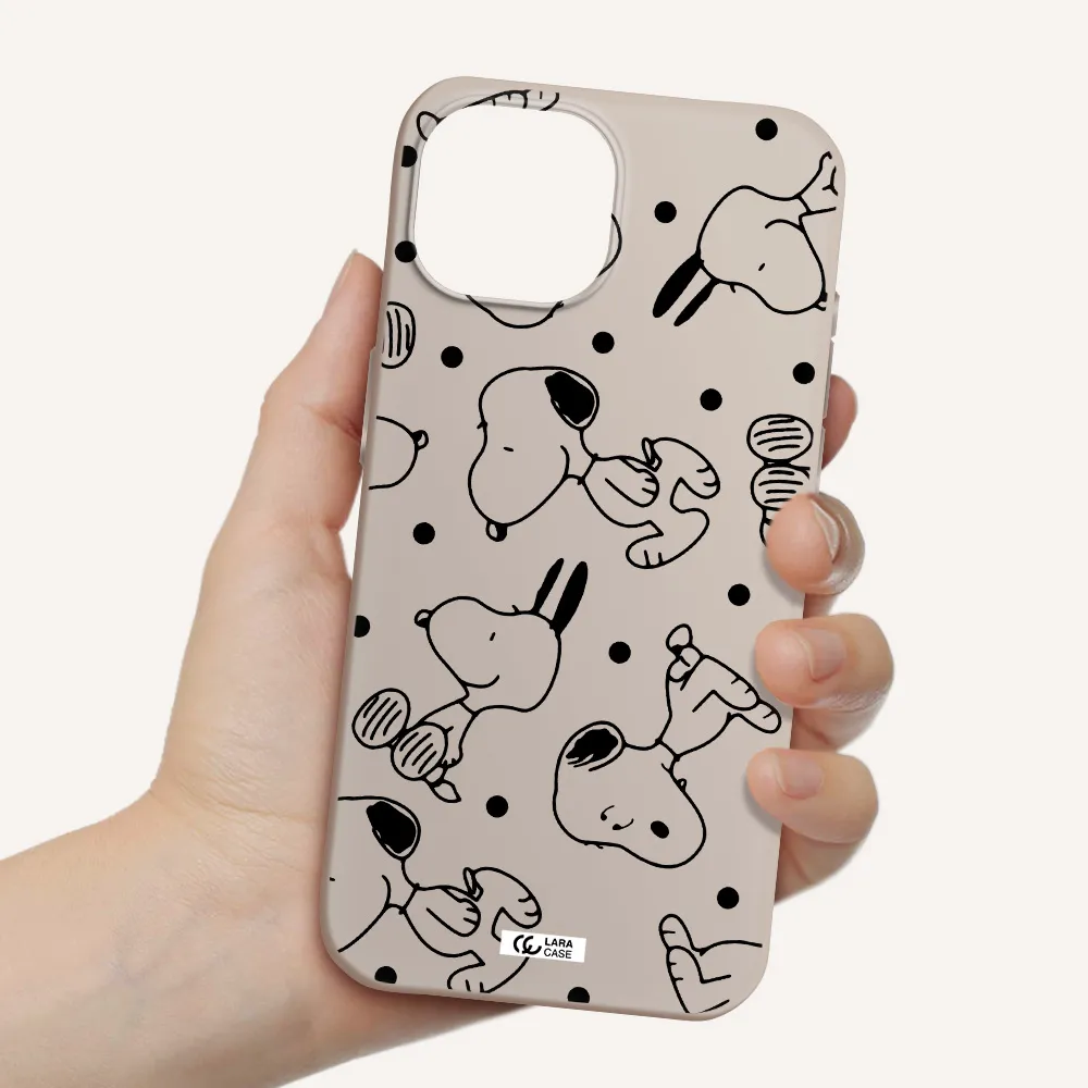 a pattern of cartoon characters Apple iPhone 15 Silicone Stone Case