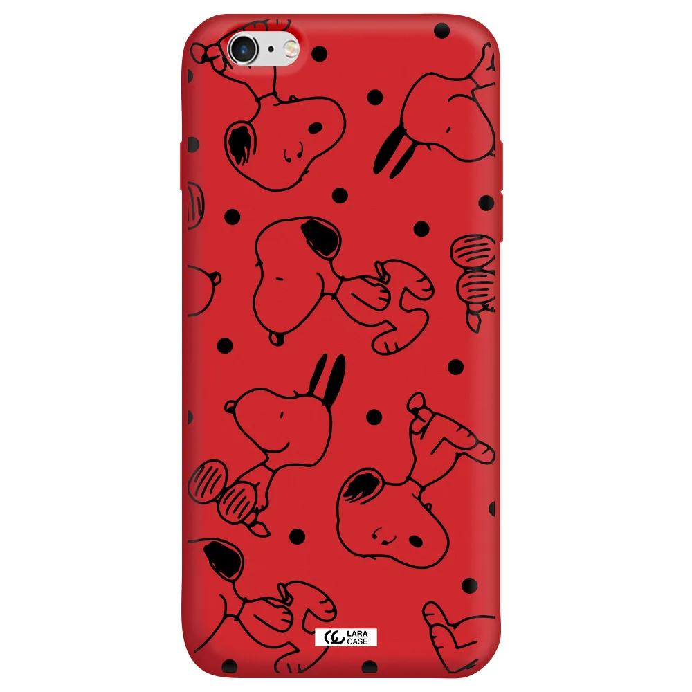 a pattern of cartoon characters Apple iPhone 6 plus Silicone Imperial Red Case