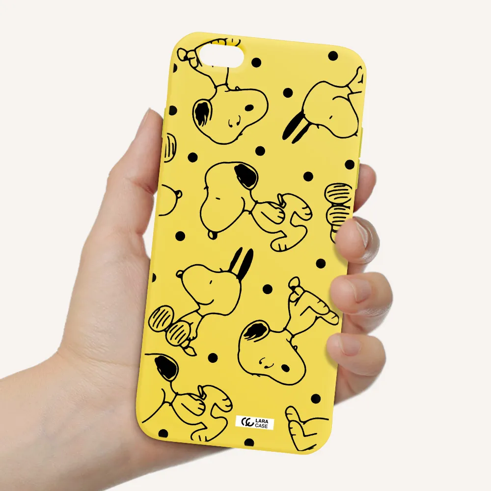 a pattern of cartoon characters Apple iPhone 6 s plus Silicone canary yellow Case
