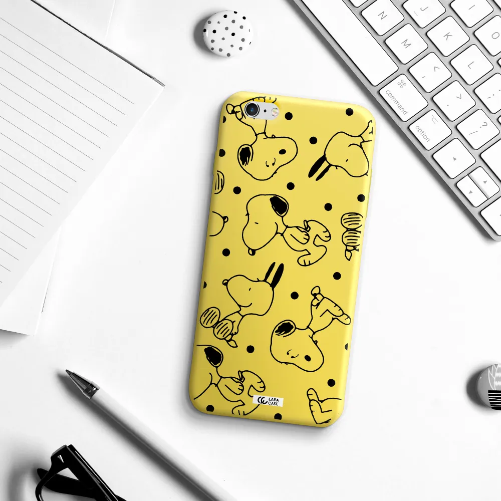 a pattern of cartoon characters Apple iPhone 6 s plus Silicone canary yellow Case