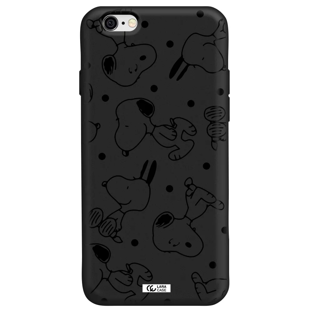a pattern of cartoon characters Apple iPhone 6 Silicone black Case