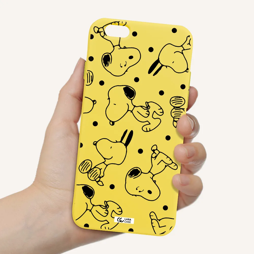 a pattern of cartoon characters Apple iPhone 6 Silicone canary yellow Case