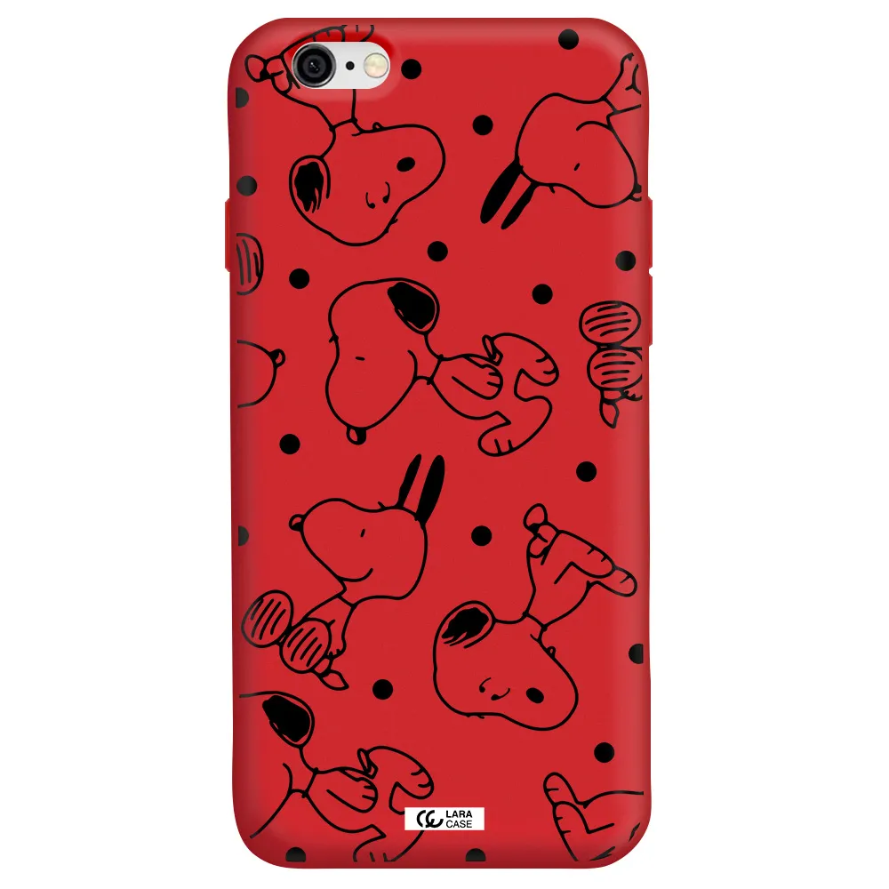 a pattern of cartoon characters Apple iPhone 6 Silicone Imperial Red Case