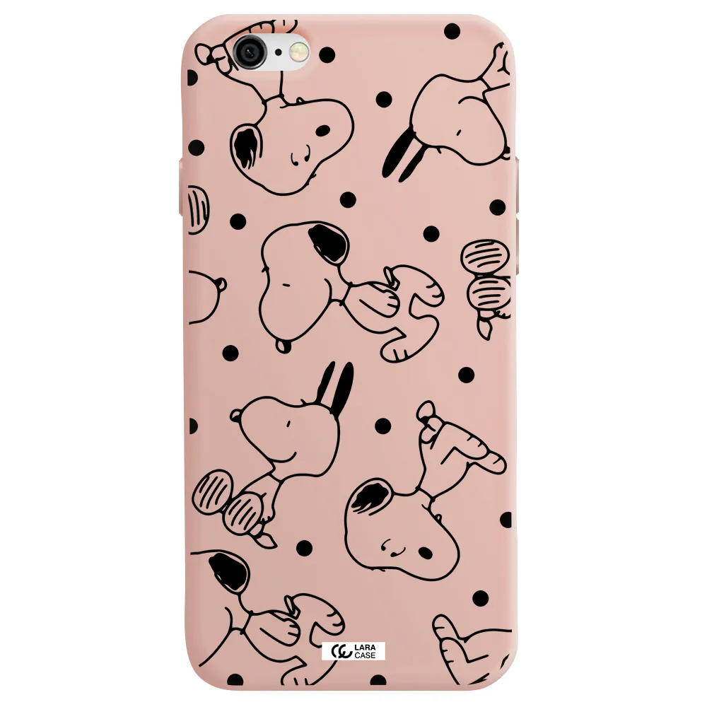 a pattern of cartoon characters Apple iPhone 6 Silicone pastel pink Case